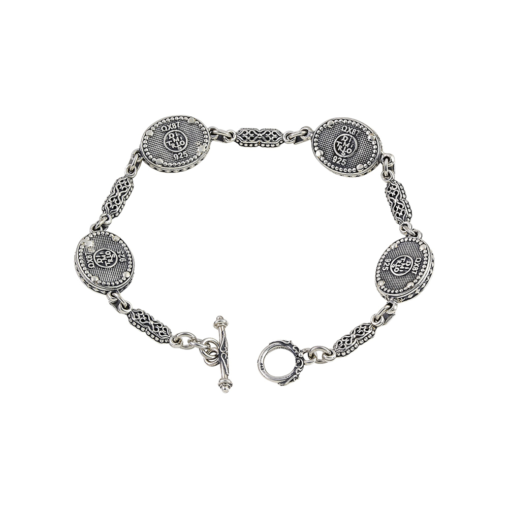 Ασημένιο Βραχιόλι με Μαύρο Όνυχα