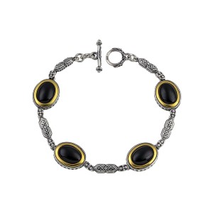 Ασημένιο Βραχιόλι με Μαύρο Όνυχα