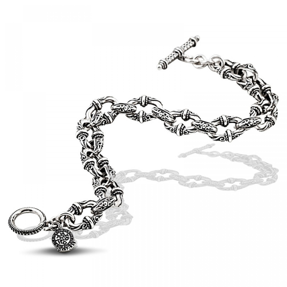 Ασημένιο Βραχιόλι με Βυζαντινούς Κρίκους από τον Dimitrios Exclusive