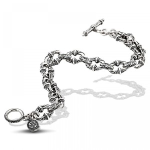 Ασημένιο Βραχιόλι με Βυζαντινούς Κρίκους από τον Dimitrios Exclusive