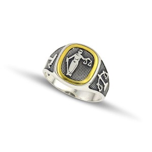 Ασημένιο Δαχτυλίδι με Σύμβολο Δικαιοσύνης