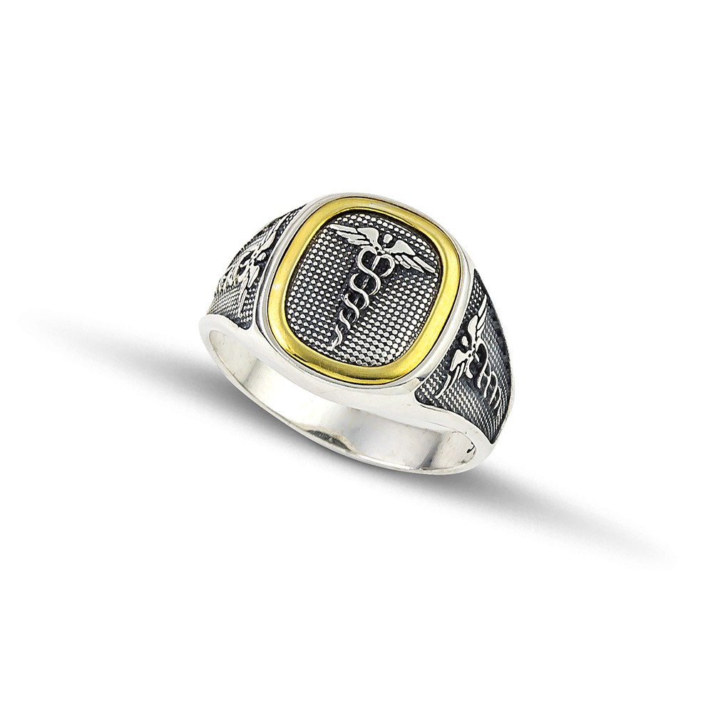 Ασημένιο Δαχτυλίδι με το Σύμβολο του Ιπποκράτη