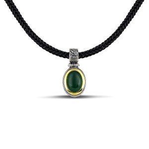 Ασημένιο Μενταγιόν με Πράσινο Όνυχα από τον Dimitrios Exclusive