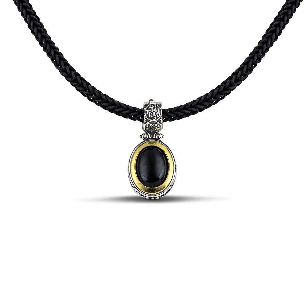 Ασημένιο Μενταγιόν με Πράσινο Όνυχα από τον Dimitrios Exclusive