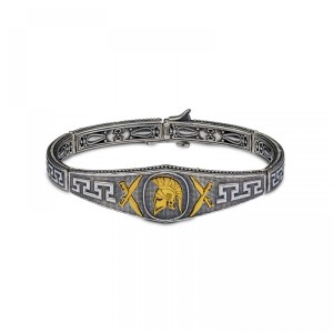 Ασημένιο Επιχρυσωμένο Βραχιόλι Σπαρτιάτη