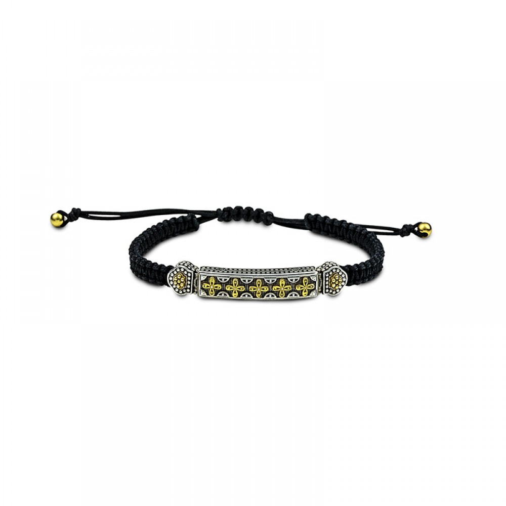 Ασημένιο Βραχιόλι Επιχρυσωμένο με Διάκοσμο