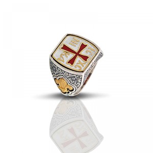 Δαχτυλίδι με Σμάλτο Σταυρό από τον Dimitrios Exclusive