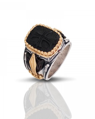 Ασημένιο Βραχιόλι με Ορειχάλκινο Έμβλημα και Επιχρυσωμένες Λεπτομέρειες από τον Dimitrios Exclusive