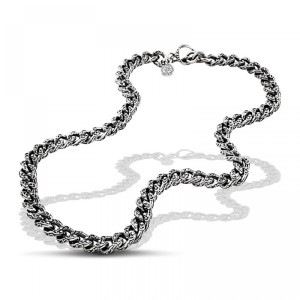 Ασημένιο Κολιέ σε Πλέξη Σχοινιού από τον Dimitrios Exclusive