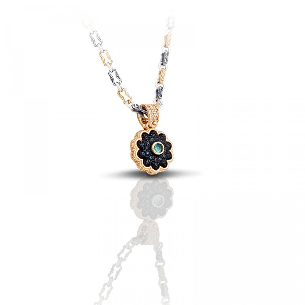 Ασημένιο Μενταγιόν με Ημιπολύτιμους Λίθους από τον Dimitrios Exclusive