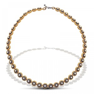 Ασημένιο Κολιέ με Μαργαριτάρια σε Ανθόσχημο Σχέδιο από τον Dimitrios Exclusive