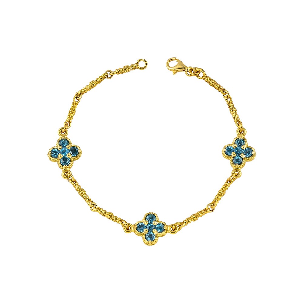 Κομψό Βραχιόλι 14k Χρυσό με Μπλε Τοπάζ από τον Dimitrios Exclusive