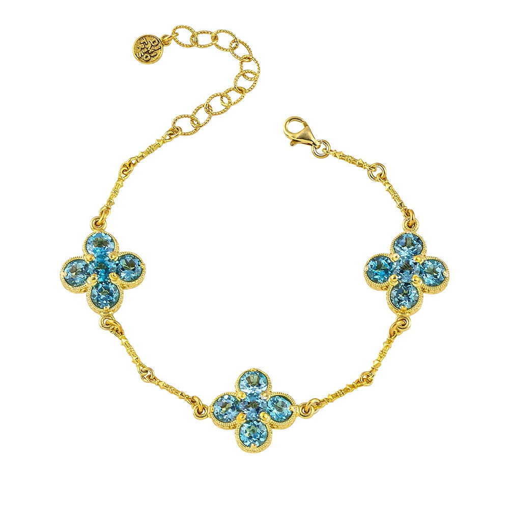 Κλασικό 585 Χρυσό Βραχιόλι με Blue Topaz από τον Dimitrios Exclusive