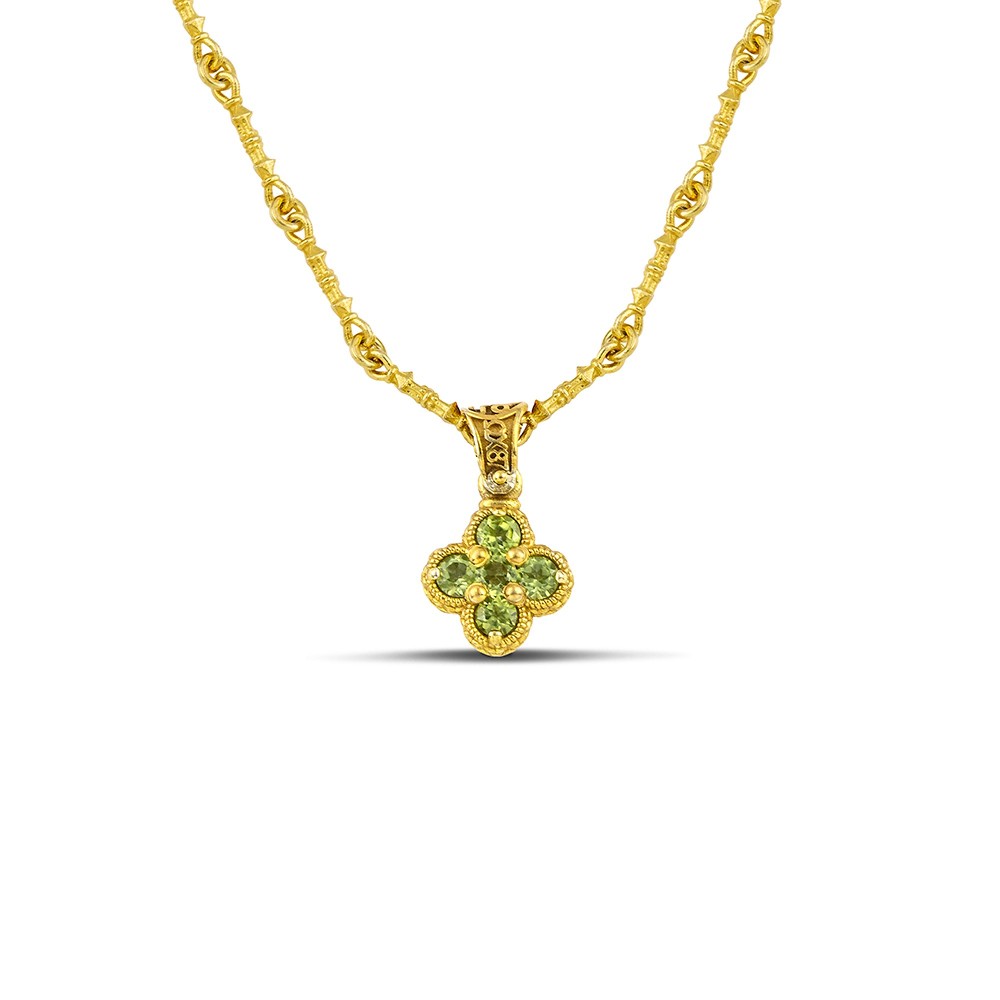 Κομψό Μενταγιόν 585 Χρυσό με Περίδοτο από τον Dimitrios Exclusive