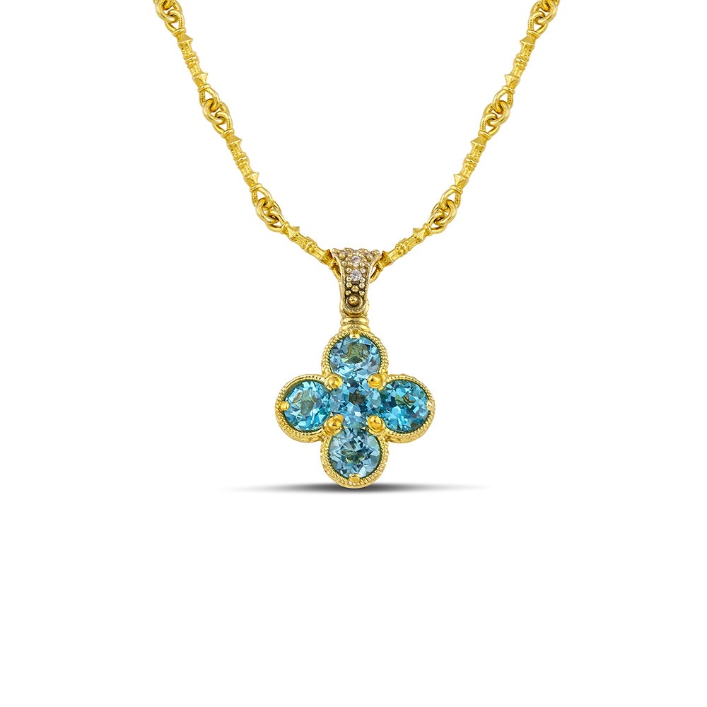 Εκλεπτυσμένο Μενταγιόν 585 Χρυσό με Blue Topaz από τον Dimitrios Exclusive