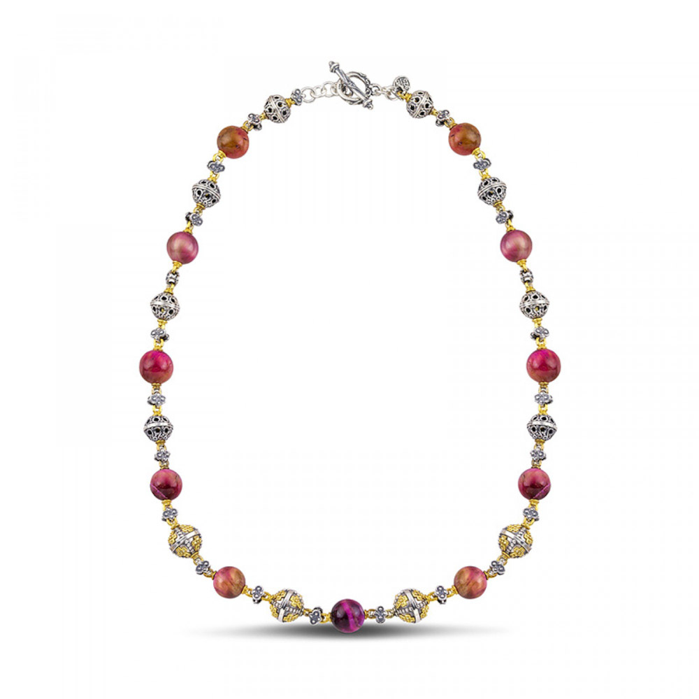 Ασημένιο Κολιέ με Πέτρα Tiger Eye από τον Dimitrios Exclusive