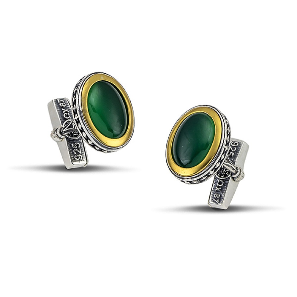 Μανικετόκουμπα με ημιπολύτιμες πέτρες