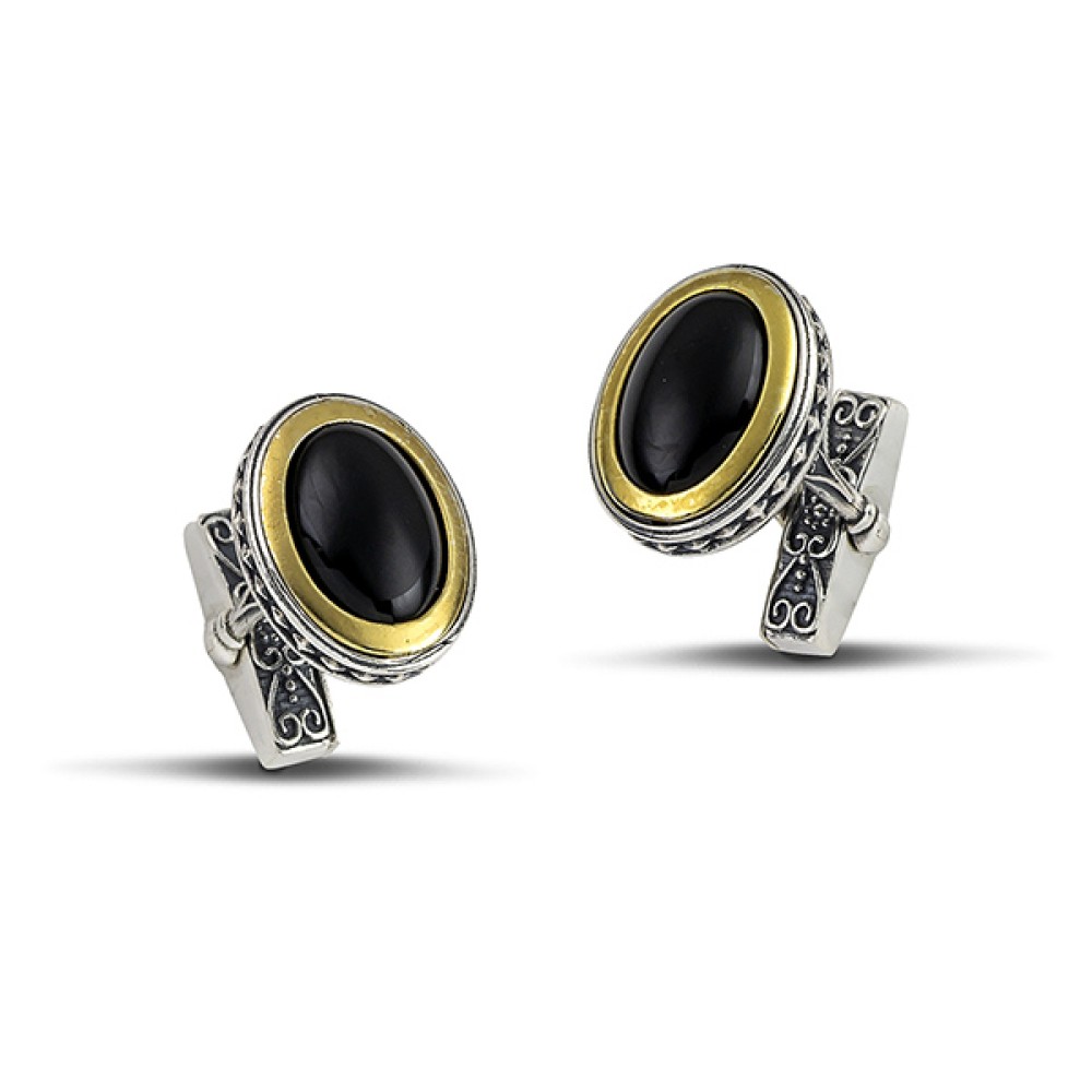 Μανικετόκουμπα με ημιπολύτιμες πέτρες