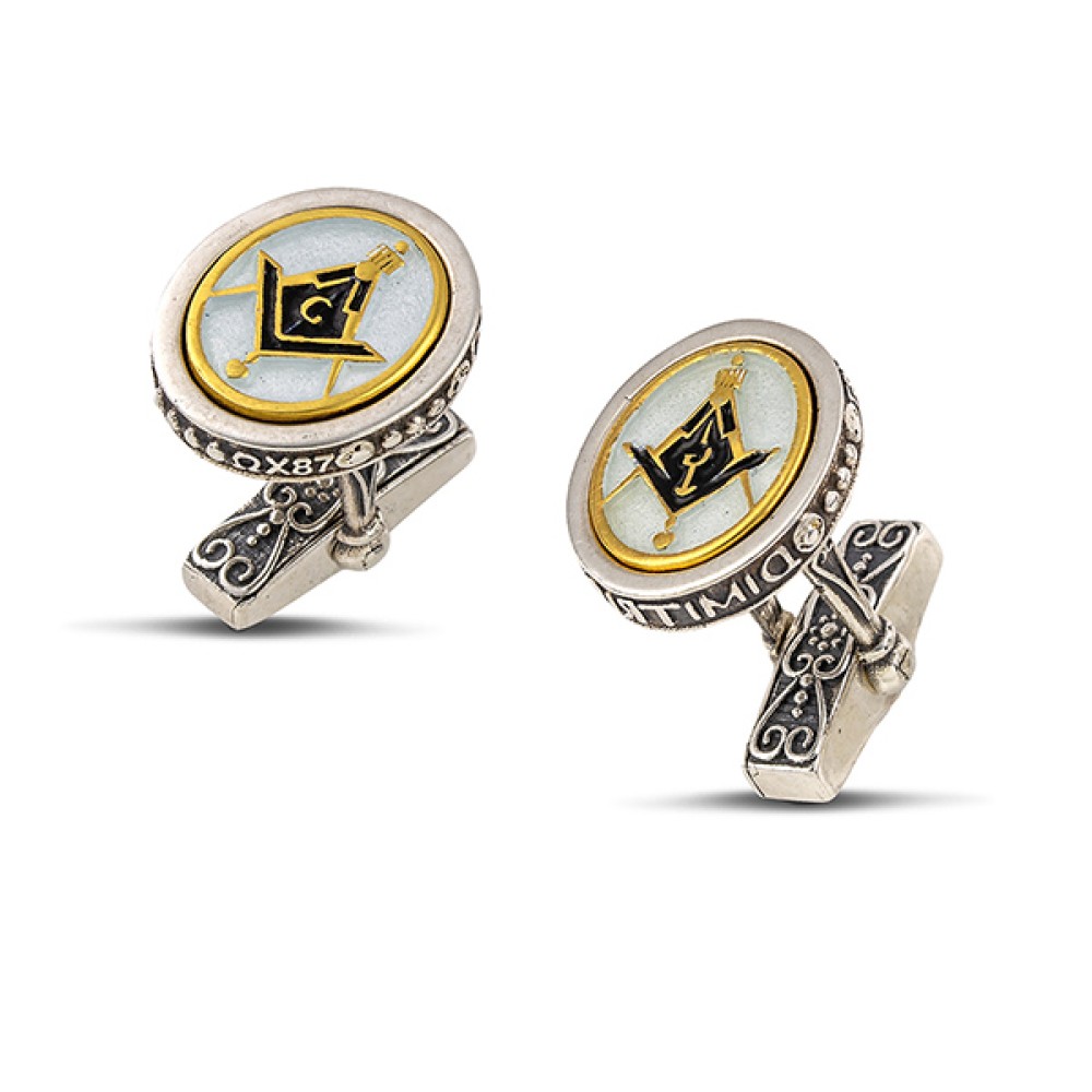 Μανικετόκουμπα Τεκτονικά με Σμάλτο 