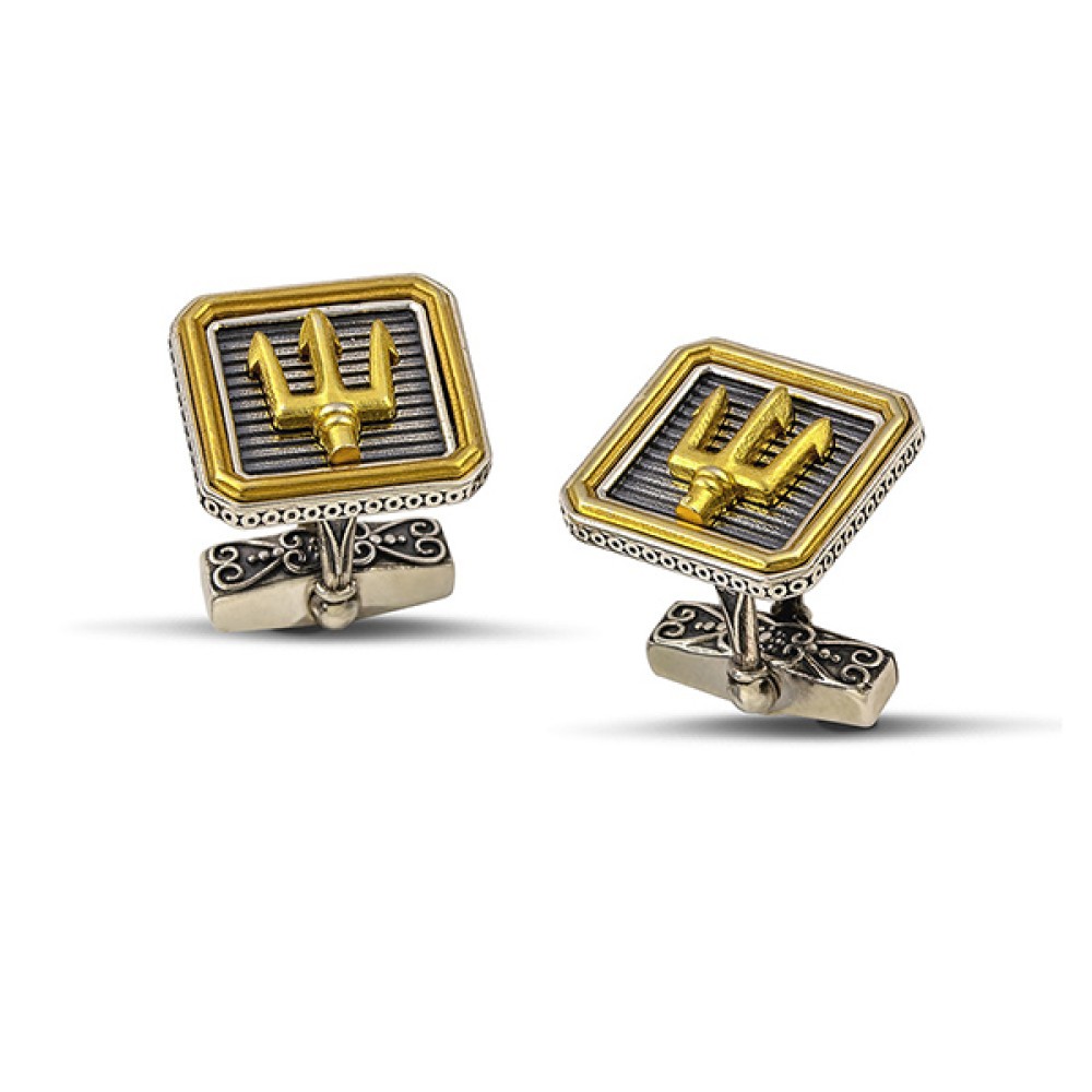 Μανικετόκουμπα Με Σύμβολο Τρίαινας  MA175