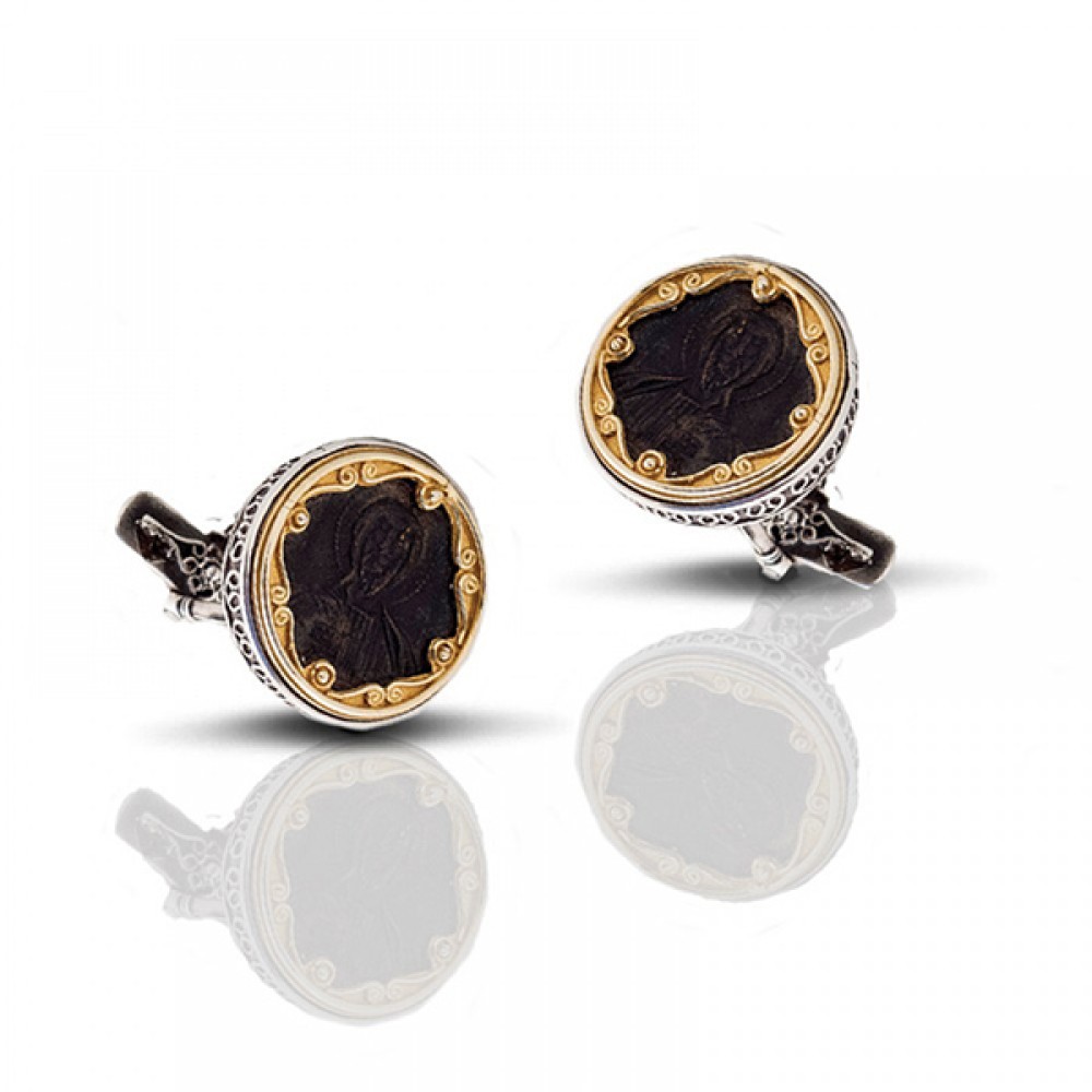 Μανικετόκουμπα Με Χαραγμένο Χαλκό