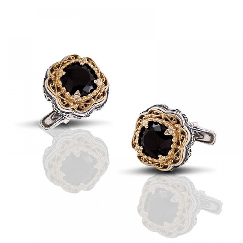 Μανικετόκουμπα με ημιπολύτιμες πέτρες