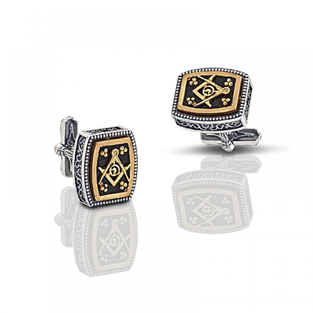 Μανικετόκουμπα Τεκτονικά με Σμάλτο 