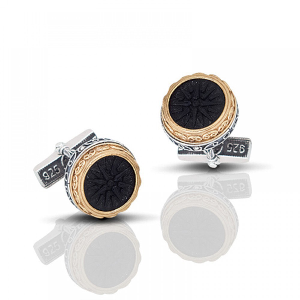 Μανικετόκουμπα Με Χαραγμένο Αστέρι της Βεργίνας