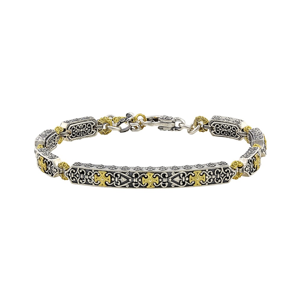Ασημένιο Βραχιόλι με Επίχρυσους Σταυρούς Μάλτας από τον Dimitrios Exclusive
