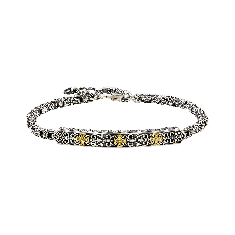 Ασημένιο Βραχιόλι με Επίχρυσους Σταυρούς Μάλτας από τον Dimitrios Exclusive