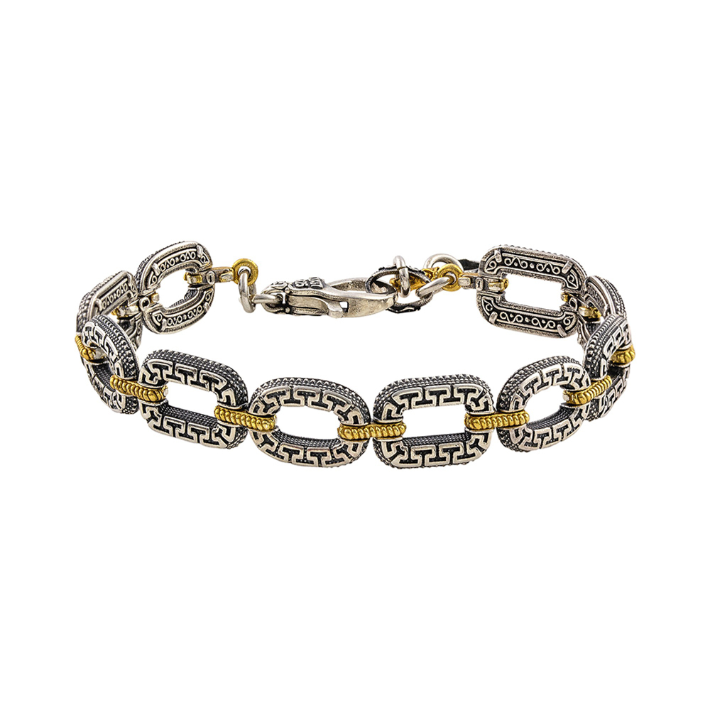 Ασημένιο Βυζαντινό Βραχιόλι με Επιχρυσωμένες Λεπτομέρειες