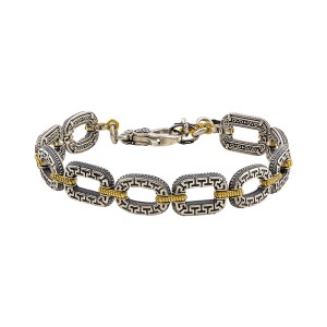 Ασημένιο Βυζαντινό Βραχιόλι με Επιχρυσωμένες Λεπτομέρειες