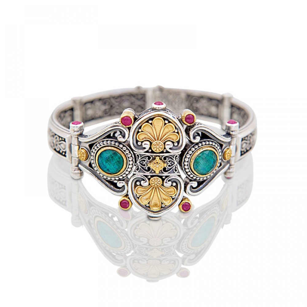 Ασημένιο Βραχιόλι με Ημιπολύτιμες Πέτρες από τον Dimitrios Exclusive