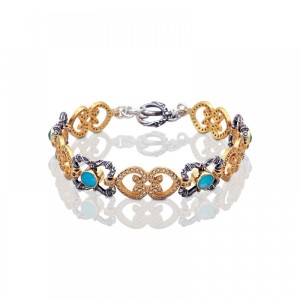 Ασημένιο Βραχιόλι με Ημιπολύτιμες Πέτρες από τον Dimitrios Exclusive