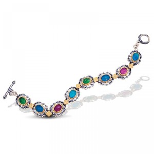 Ασημένιο Βραχιόλι με Ημιπολύτιμες Πέτρες από τον Dimitrios Exclusive