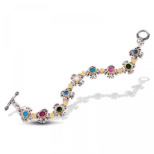 Ασημένιο Βραχιόλι με Ημιπολύτιμες Πέτρες από τον Dimitrios Exclusive