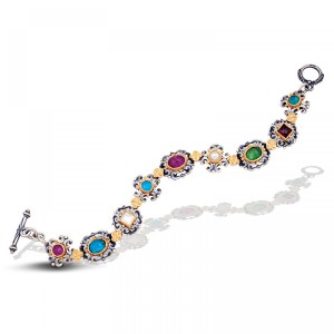 Ασημένιο Βραχιόλι με Ημιπολύτιμες Πέτρες από τον Dimitrios Exclusive