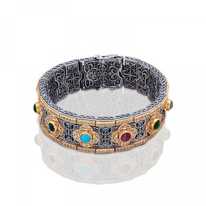 Ασημένιο Βραχιόλι με Ημιπολύτιμους Λίθους από τον Dimitrios Exclusive