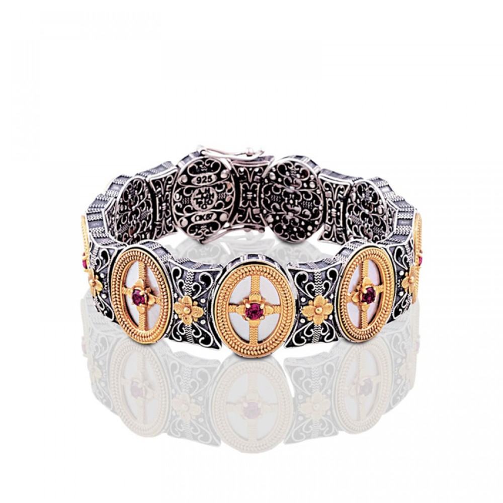 Ασημένιο Βραχιόλι με Ημιπολύτιμους Λίθους από τον Dimitrios Exclusive