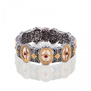 Ασημένιο Βραχιόλι με Ημιπολύτιμους Λίθους από τον Dimitrios Exclusive