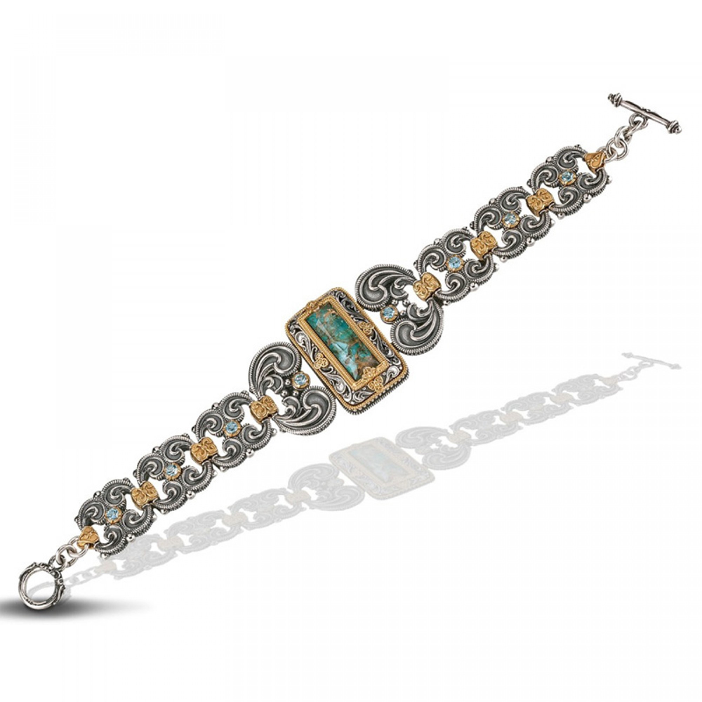 Ασημένιο Βραχιόλι με Λίθο Aquamarine από τον Dimitrios Exclusive