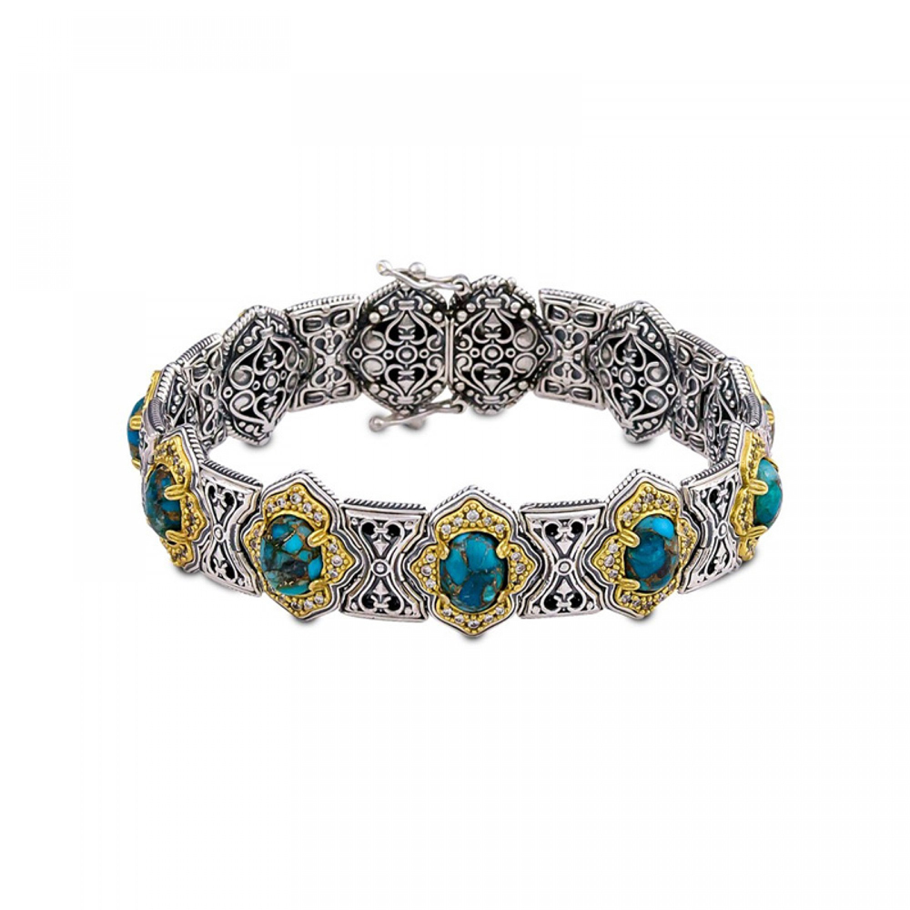 Ασημένιο Βραχιόλι με Ημιπολύτιμους Λίθους από τον Dimitrios Exclusive