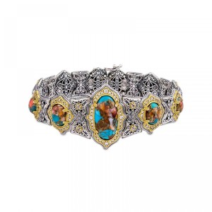 Ασημένιο Βραχιόλι με Ημιπολύτιμους Λίθους από τον Dimitrios Exclusive