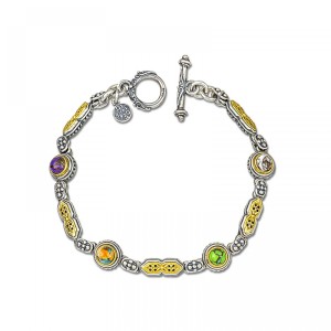 Ασημένιο Βραχιόλι με Ημιπολύτιμους Λίθους από τον Dimitrios Exclusive