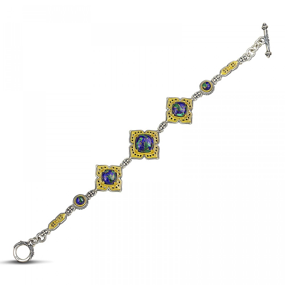 Ασημένιο Βραχιόλι με Ημιπολύτιμους Λίθους από τον Dimitrios Exclusive