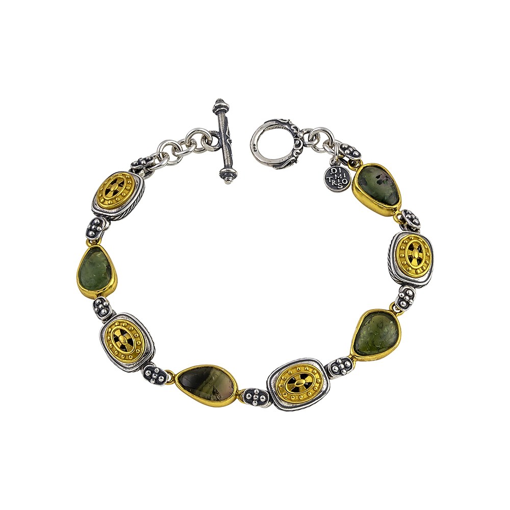 Ασημένιο Βραχιόλι με Ημιπολύτιμους Λίθους από τον Dimitrios Exclusive