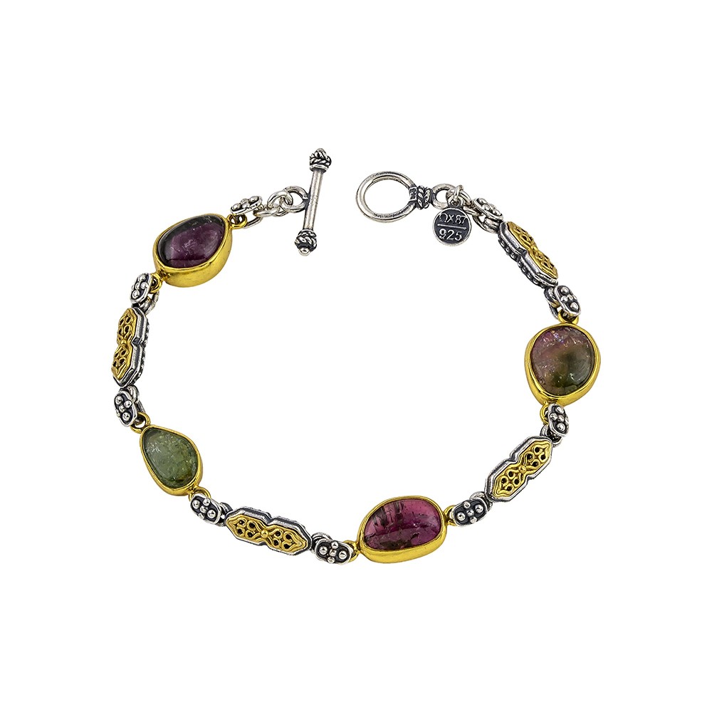 Ασημένιο Βραχιόλι με Ημιπολύτιμους Λίθους από τον Dimitrios Exclusive