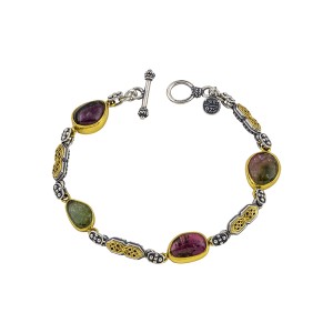 Ασημένιο Βραχιόλι με Ημιπολύτιμους Λίθους από τον Dimitrios Exclusive