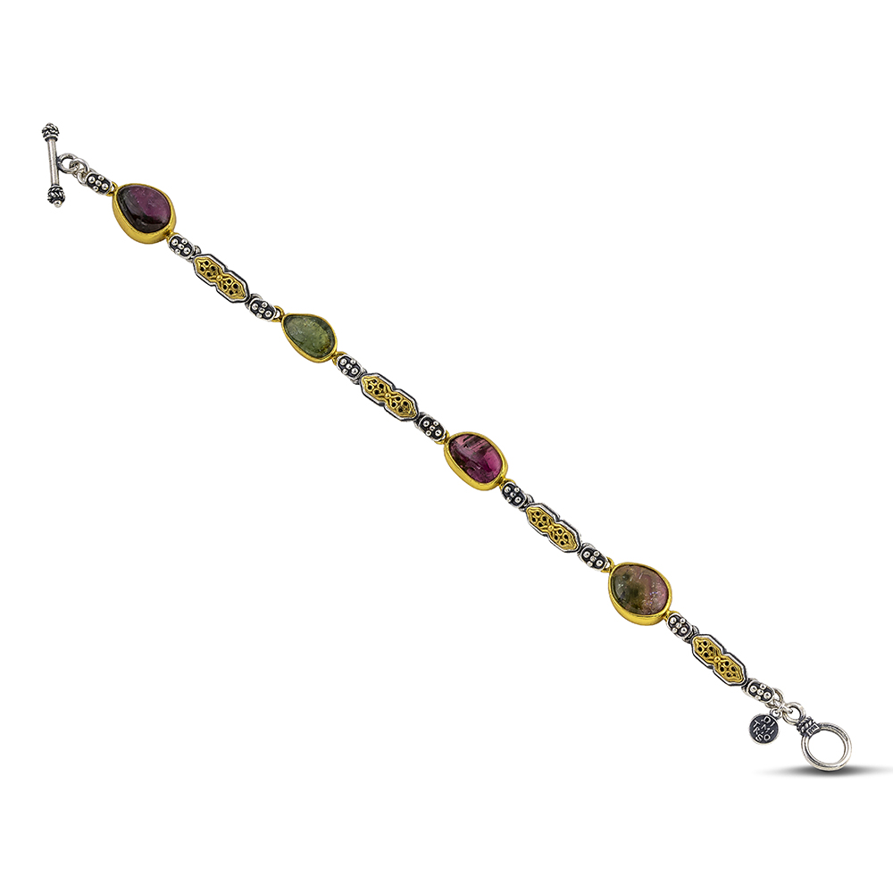 Ασημένιο Βραχιόλι με Ημιπολύτιμους Λίθους από τον Dimitrios Exclusive