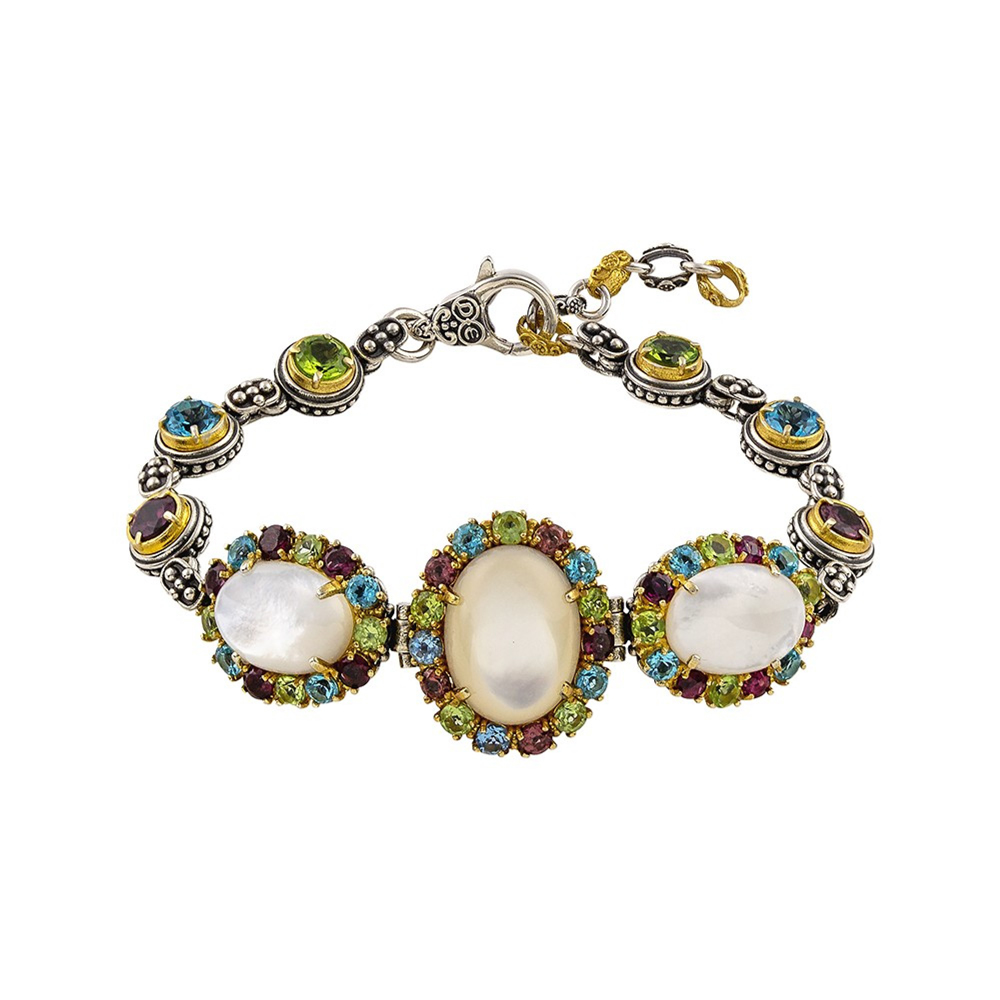 Ασημένιο Βραχιόλι με Ημιπολύτιμους Λίθους από τον Dimitrios Exclusive